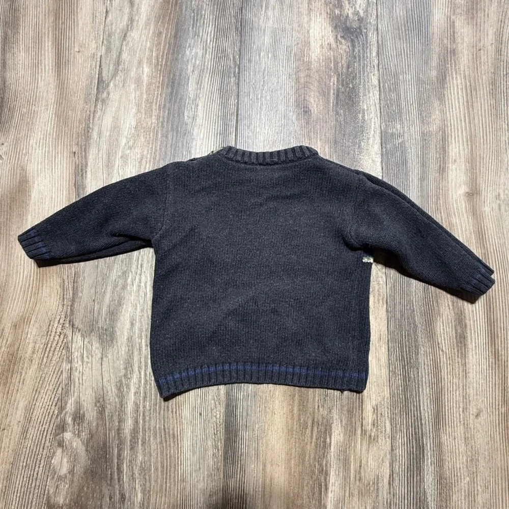 Vintage Gymboree Sweater Charcoal Snowflake Fair Isle Y2K Baby Retro Kids 3-6M